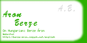 aron berze business card