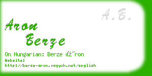 aron berze business card